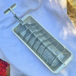 Vintage 50s 60s Metal Ice Cube Tray Aluminum W Fins MCM Bar Cocktail